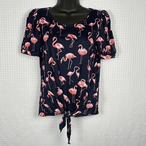 Anthropologie‎ W5 Flamingo Tie Front Top Small Cruise Vacation NWT Resort